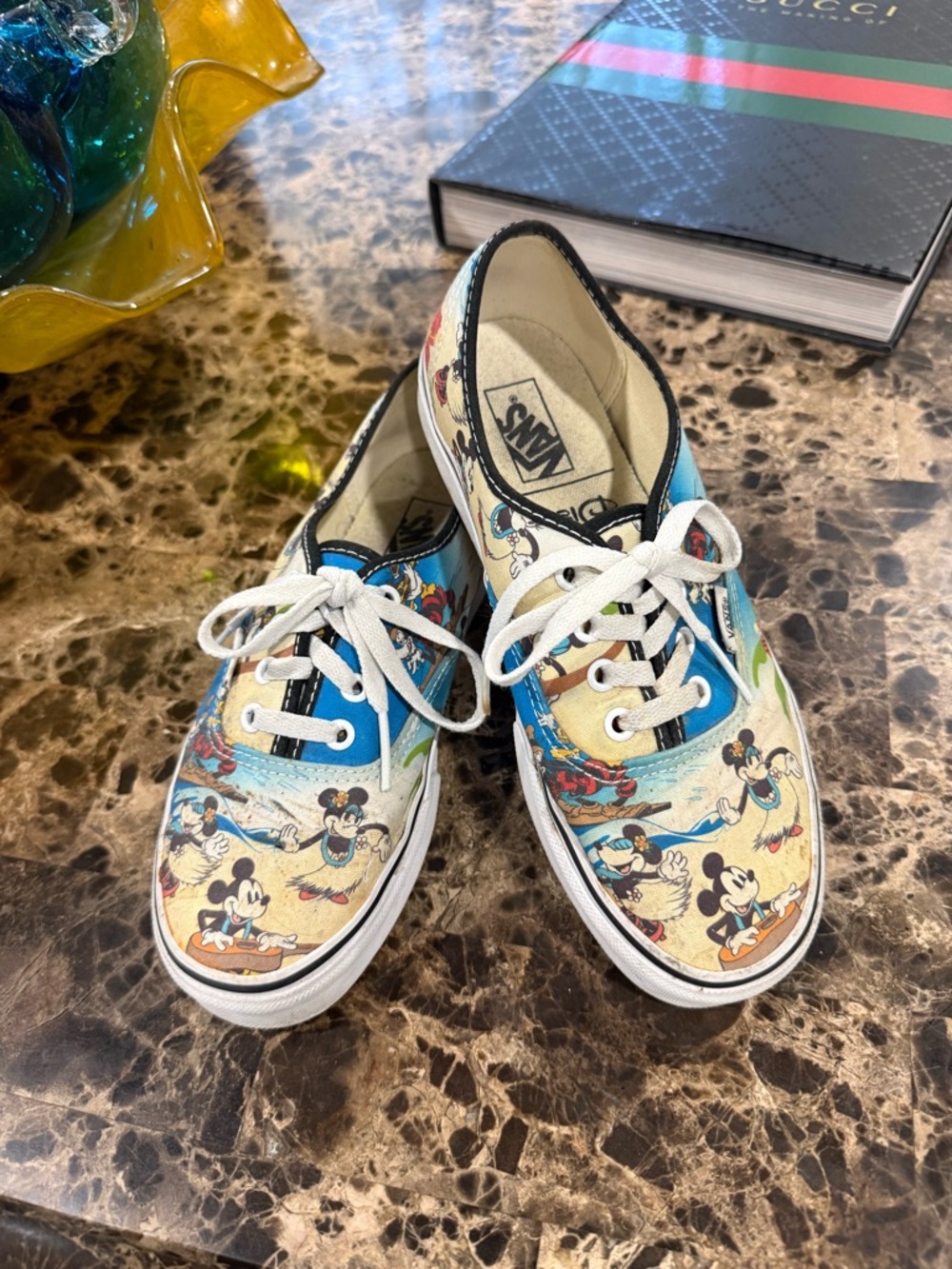 Vans Kids Mickey Mouse Canvas Sneakers - Blue Cream Multicolor